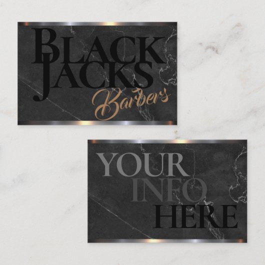 Koolstof Grijze Marmer Barber Winkelen op een Visitekaartje (Voorkant / Achterkant)