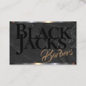 Koolstof Grijze Marmer Barber Winkelen op een Visitekaartje (Voorkant)