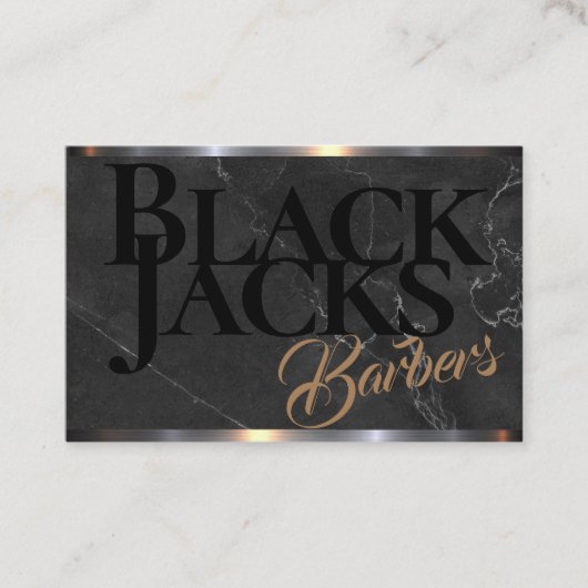 Koolstof Grijze Marmer Barber Winkelen op een Visitekaartje (Voorkant)