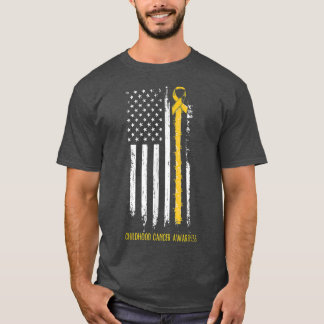 Koolstof in een vlag, bewustzijn van kinderkanker  t-shirt