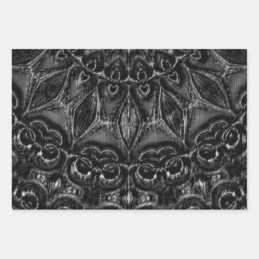 Koolstof Mandala — Papieren pakbladen Inpakpapier Vel (Voorkant 2)