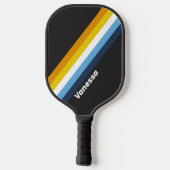 Koolstof Nachtval Strepen met Naam Pickleball Paddle (Achterkant)