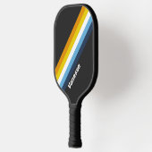 Koolstof Nachtval Strepen met Naam Pickleball Paddle (Links)