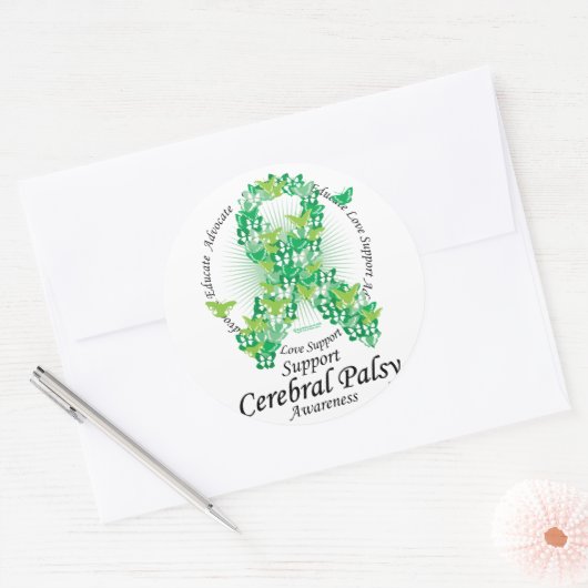 Koolstof van Butterflies Ronde Sticker (Envelop)