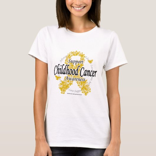 Koolstof van Butterflies voor kinderkanker T-shirt (Voorkant)