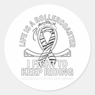 Koolstof voor kankersensibilisering zebra print li ronde sticker