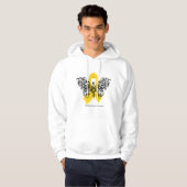 Koolstof voor kinderkanker Tribale Butterfly Hoodie (Voorkant volledig)