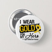 Koolstof voor kinderkanker voor mijn heldtal ronde button 5,7 cm (Voorkant /achterkant)