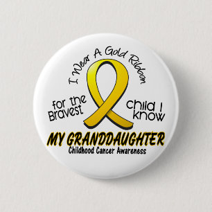Koolstof voor kinderkanker voor mijn kleindochter ronde button 5,7 cm