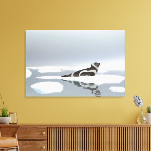 Koolstofafdichting op ijs canvas afdruk (Insitu (Woonkamer))