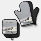 Koolstofafdichting op ijs ovenwant & pannenlap set (Voorkant / Achterkant)