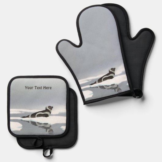 Koolstofafdichting op ijs ovenwant & pannenlap set (Voorkant / Achterkant)