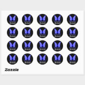 Koolstofblauw blauw lintje voor Hydrocefalus Aware Ronde Sticker (Vel)