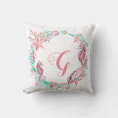 Koolstofdeegwaren onder het Zee-monogram Kussen (Voorkant)