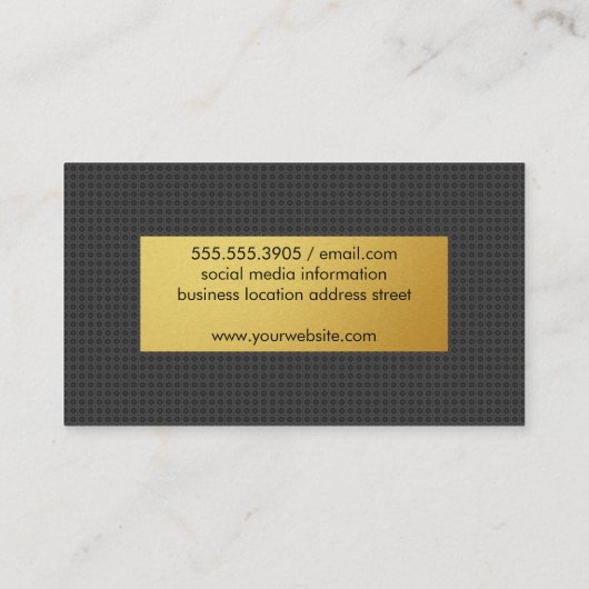 Koolstofdruk/Goud Metallic Visitekaartje (Achterkant)