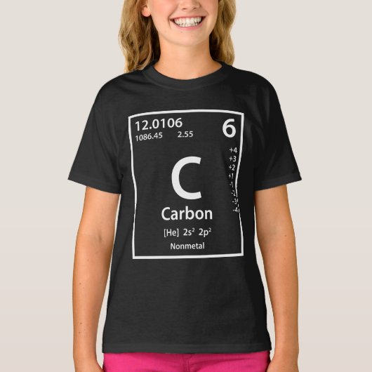 Koolstofelement (wit) t-shirt (Voorkant)