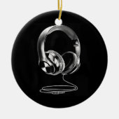 Koolstofkoptelefoon Design voor mannen DJ Music Keramisch Ornament (Voorkant)