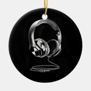 Koolstofkoptelefoon Design voor mannen DJ Music Keramisch Ornament