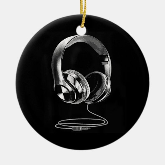 Koolstofkoptelefoon Design voor mannen DJ Music Keramisch Ornament (Voorkant)