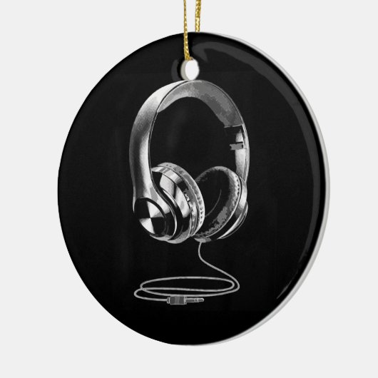 Koolstofkoptelefoon Design voor mannen DJ Music Keramisch Ornament (Links)
