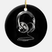 Koolstofkoptelefoon Design voor mannen DJ Music Keramisch Ornament (Achterkant)