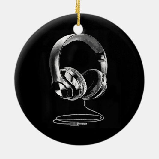 Koolstofkoptelefoon Design voor mannen DJ Music Keramisch Ornament (Achterkant)