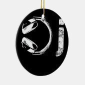 Koolstofkoptelefoon Design voor mannen DJ Music Keramisch Ornament (Rechts)