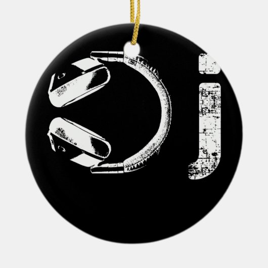 Koolstofkoptelefoon Design voor mannen DJ Music Keramisch Ornament (Voorkant)