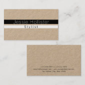 Koolstofkraftpapier met minimale zwarte en witte S Visitekaartje (Voorkant / Achterkant)