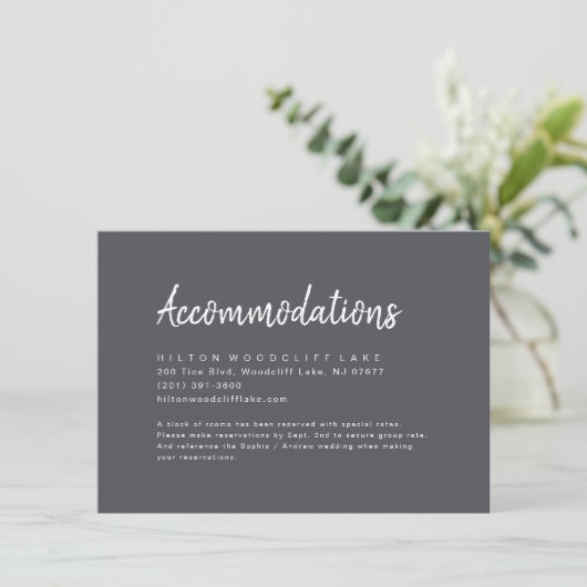 Koolstofminimalistische scriptaccommodatie informatiekaartje (Staand voorkant)