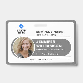 Koolstofminimalistische zakelijke QR werknemer Fot Badge