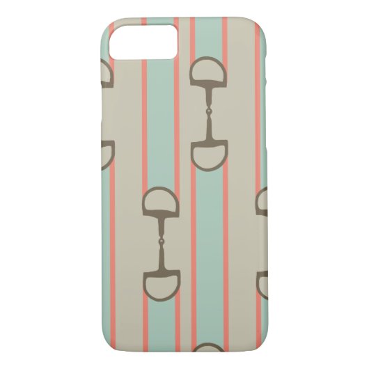 Koolstofpatroonkoraal en Mint Horse Bit Case-Mate iPhone Case (Achterkant)