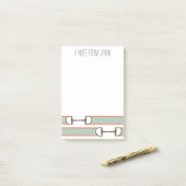 Koolstofpatroonkoraal en Mint Horse Bit Post-it® Notes (Op bureau)