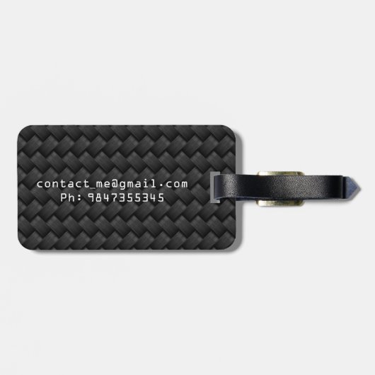 koolstofvezel bagagelabel (Achterkant horizontaal)