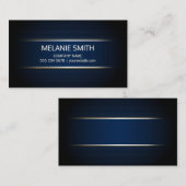 Koolstofvezel Blauwe Achtergrond Gele Witte Lijnen Visitekaartje (Voorkant / Achterkant)