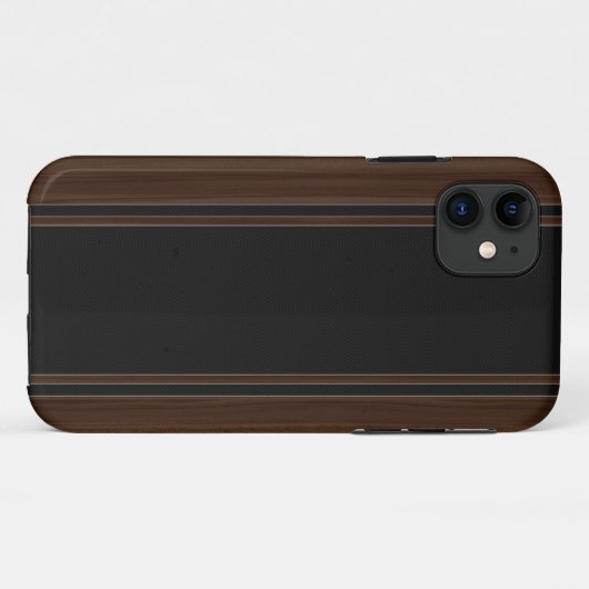 Koolstofvezel en donkerhout iPhone 5 Hoesje (Achterkant (horizontaal))