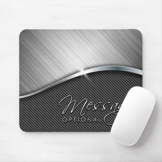 Koolstofvezel en geborsteld metaal 4 Muismatten (Met muis)