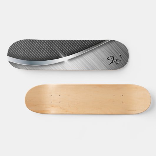 Koolstofvezel en geborsteld metaal 4 Skateboard (Horizontaal)