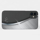 Koolstofvezel en geborsteld metaal 4 Speck Hoesje (Achterkant (horizontaal))