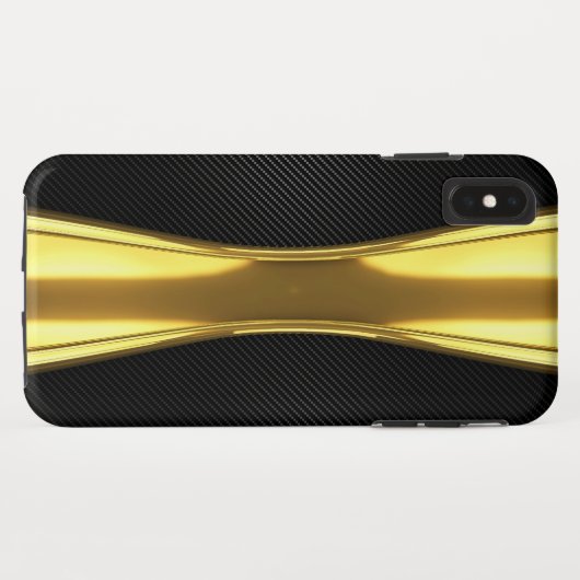 Koolstofvezel en goud Iphone xmas max. hoesje (Achterkant (horizontaal))