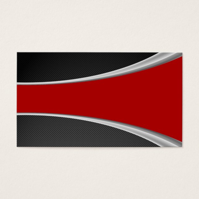 Koolstofvezel en rood visitekaartjes (Voorkant)