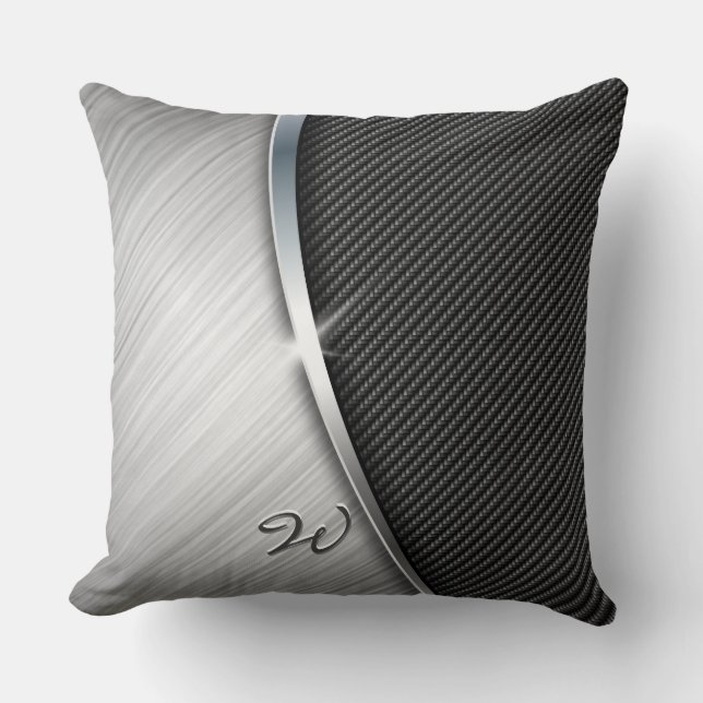 Koolstofvezel & geborsteld metaal 4 Kussens (Voorkant)