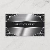 Koolstofvezel geborsteld metaal Modern Visitekaartje (Voorkant)