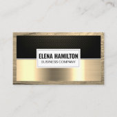koolstofvezel | Goud metaal | Lijst van hout Visitekaartje (Voorkant)