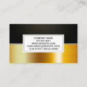 koolstofvezel | Goud Metallic Kleurblok Visitekaartje (Achterkant)