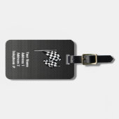 Koolstofvezel kijkt Gecontroleerde vlag Bagagelabel (Voorkant horizontaal)