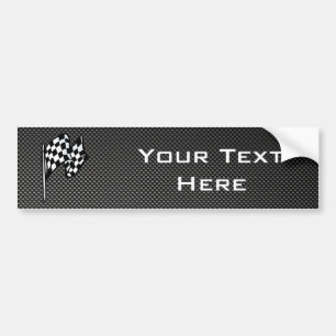 Koolstofvezel kijkt Gecontroleerde vlag Bumpersticker