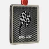 Koolstofvezel kijkt Gecontroleerde vlag Metalen Ornament (Rechts)