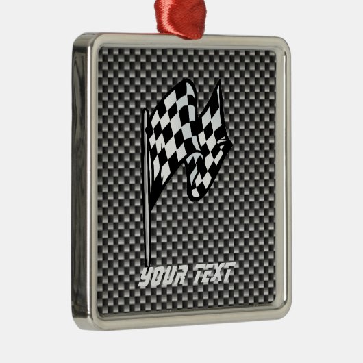 Koolstofvezel kijkt Gecontroleerde vlag Metalen Ornament (Rechts)