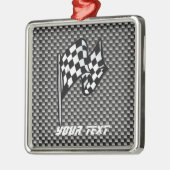 Koolstofvezel kijkt Gecontroleerde vlag Metalen Ornament (Links)